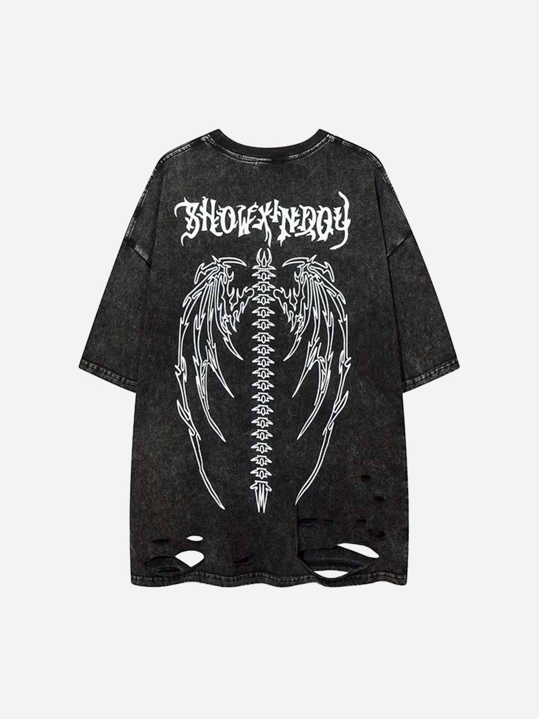 Skeleton Wings Print Raglan T-Shirt