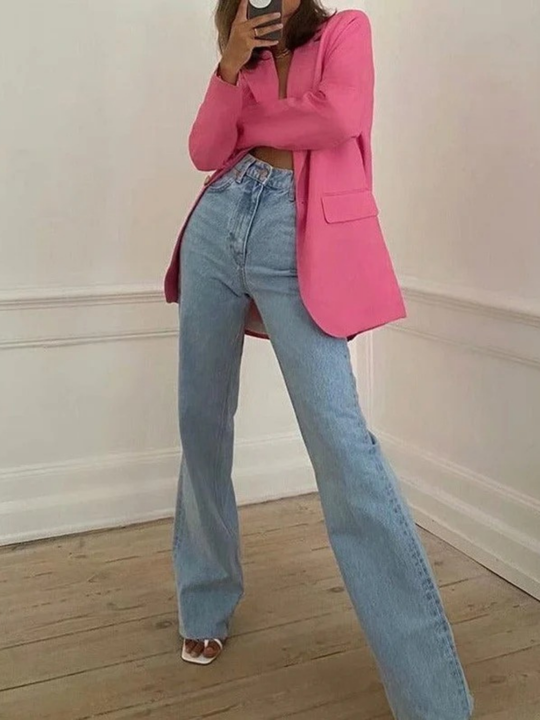 Straight High Waist Women's Denim Pants