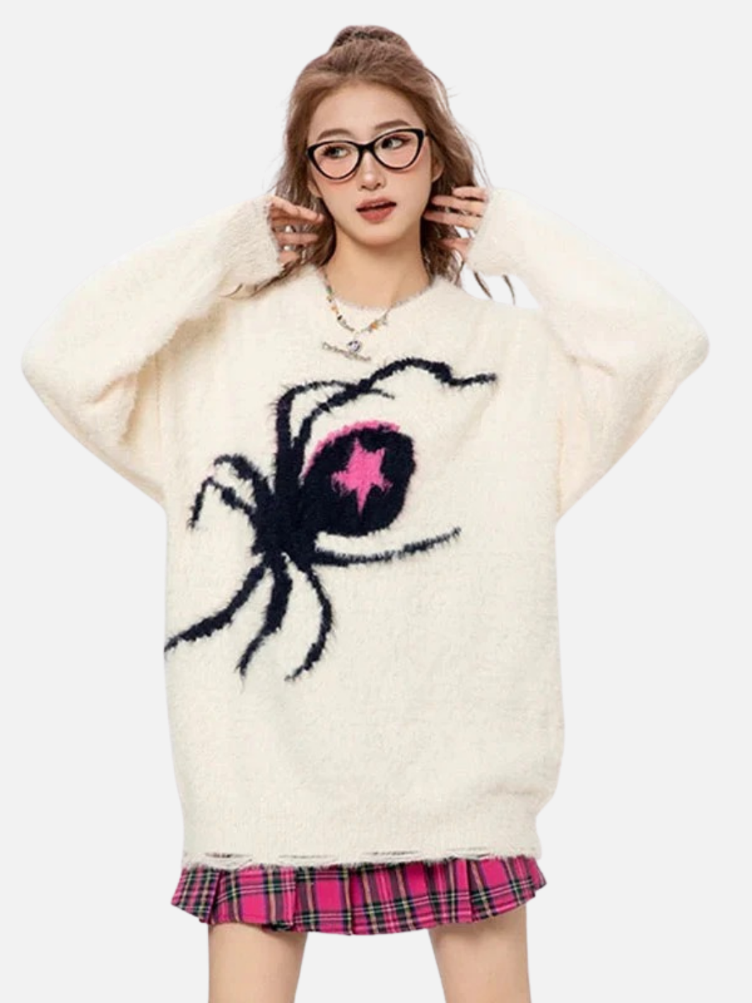 Spider x Star Fluffy Knitted Sweatshirt