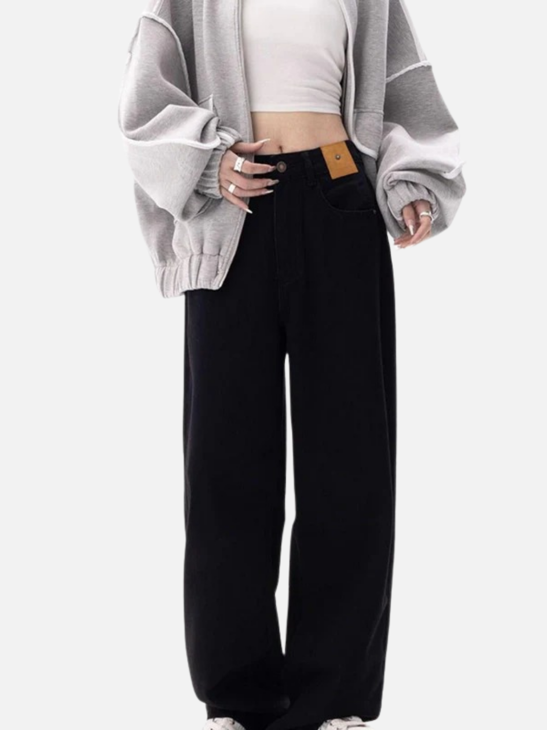 Black Loose Women's Wide Leg Jeans