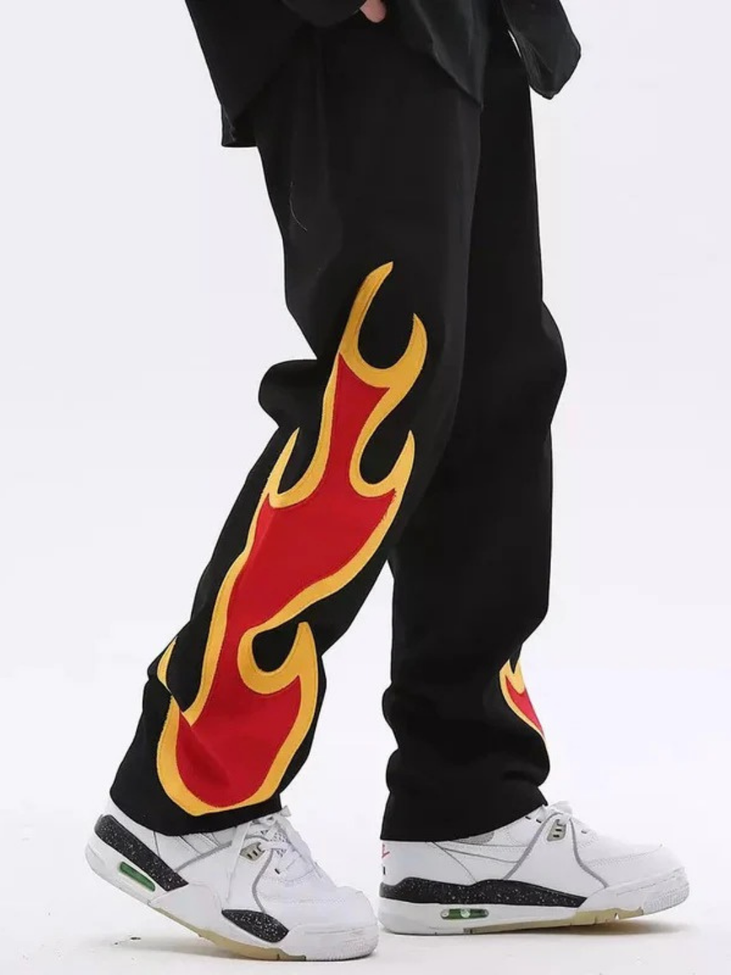 Flame Side Embroidered Pants