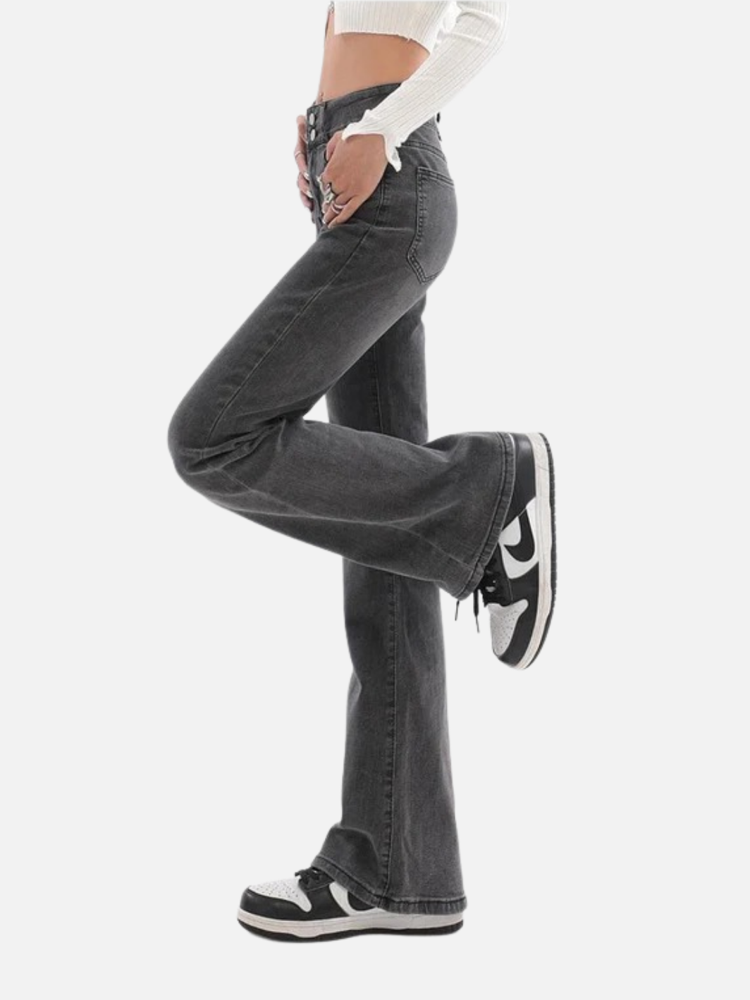 High Waist Flare Retro Denim Pants