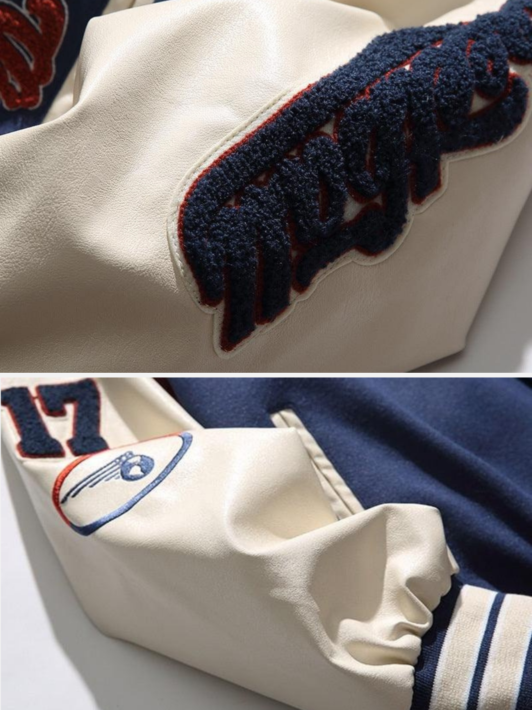 Vintage Embroidered Letter Baseball Jacket
