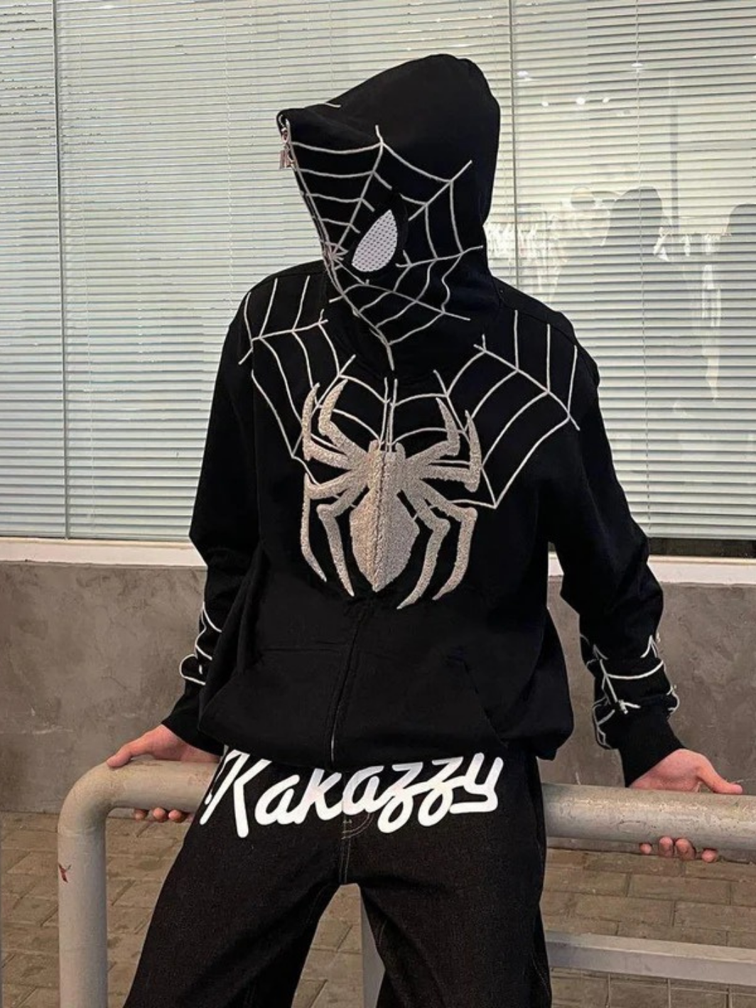 Spiderman Full Zip Hoodie Black