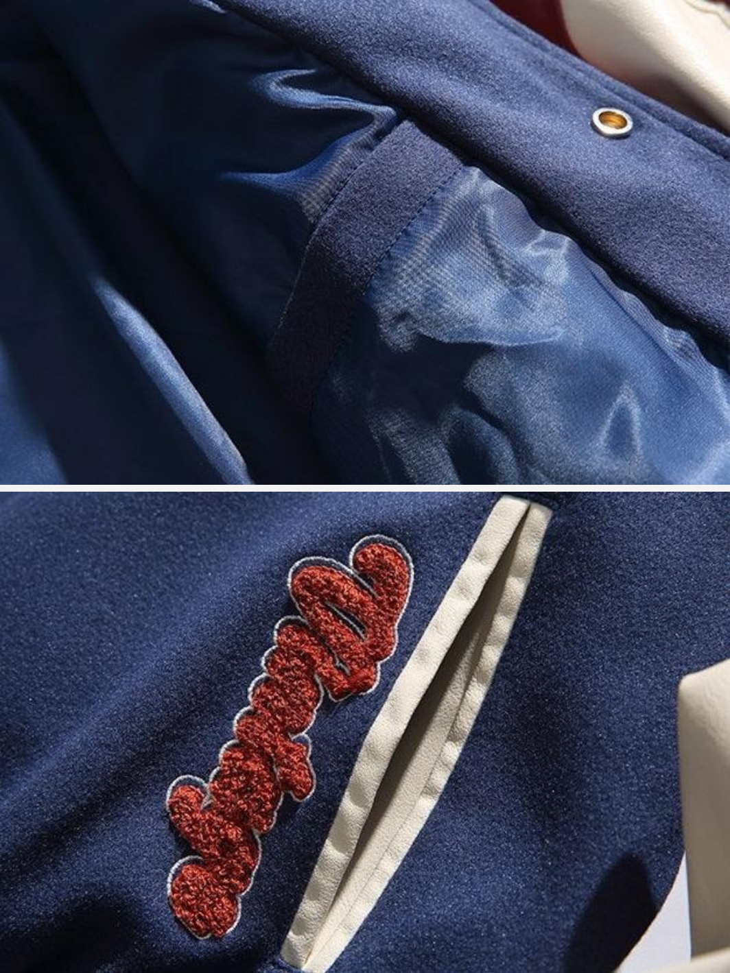 Vintage Embroidered Letter Baseball Jacket