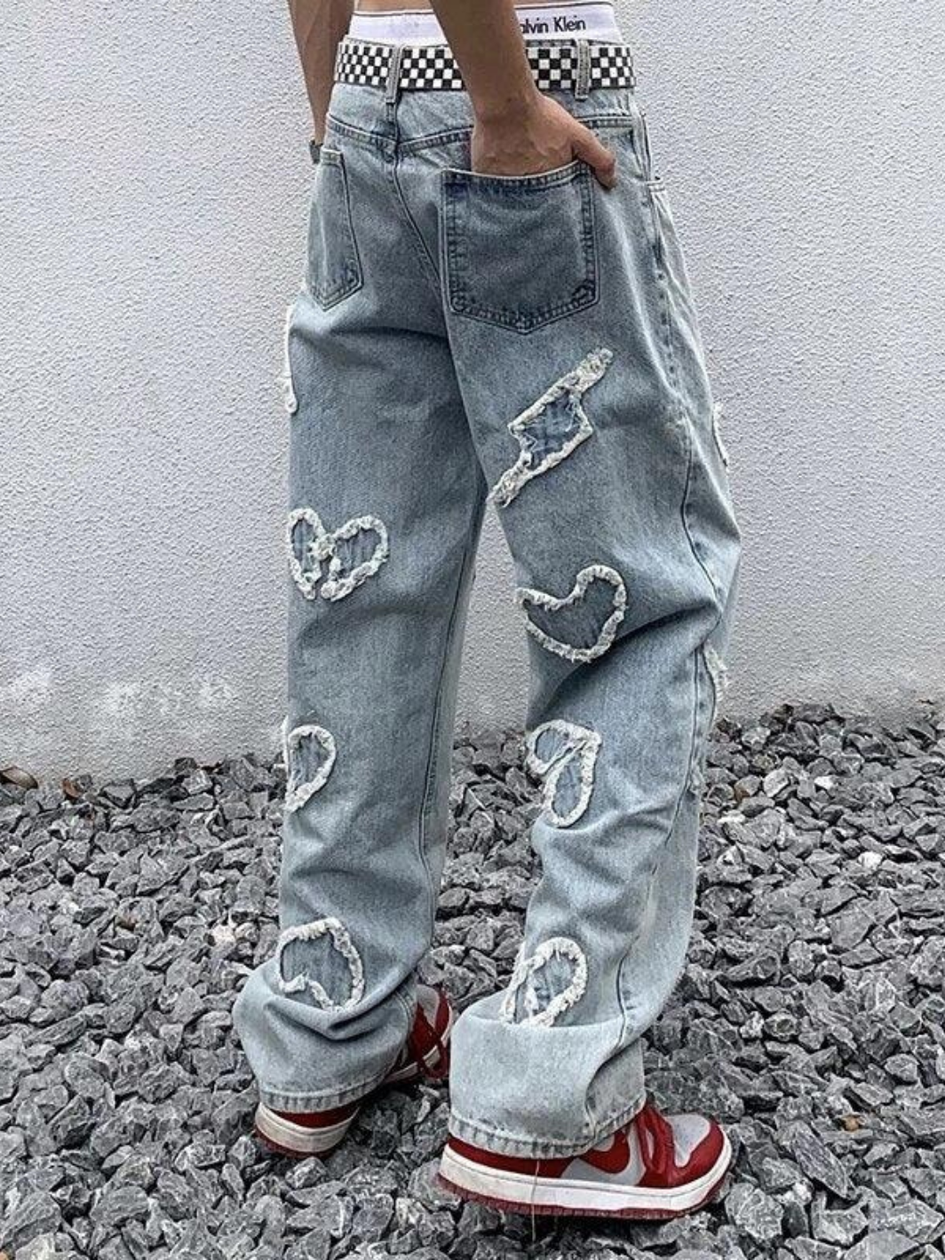 Love Embroidery Jeans
