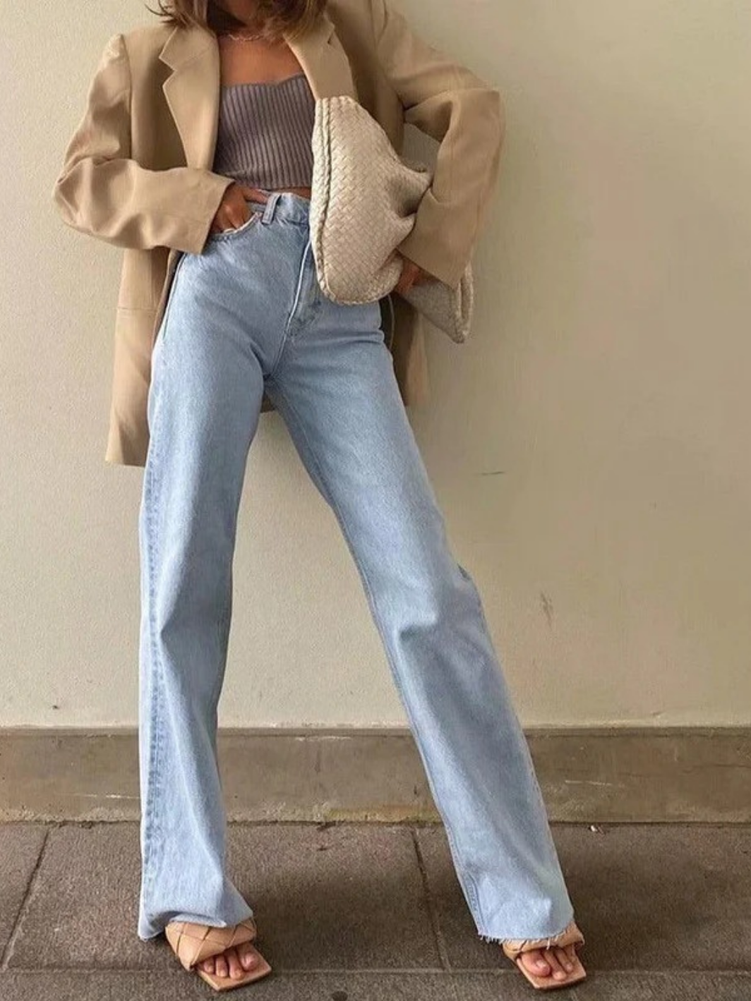 Straight High Waist Women's Denim Pants