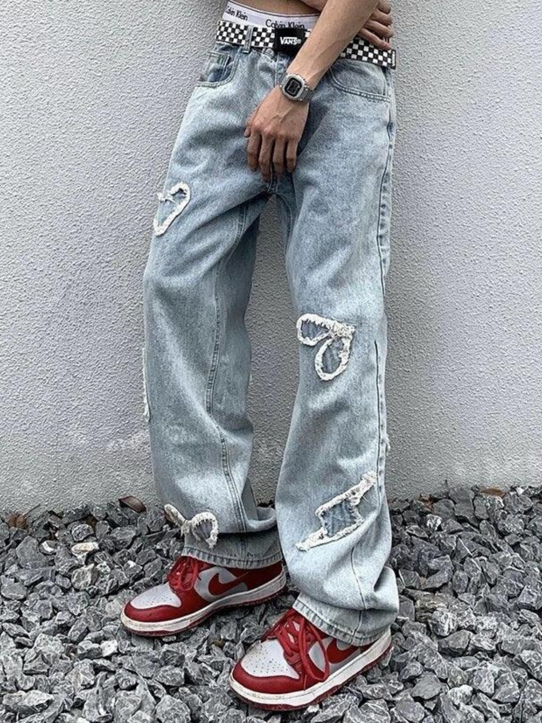 Love Embroidery Jeans