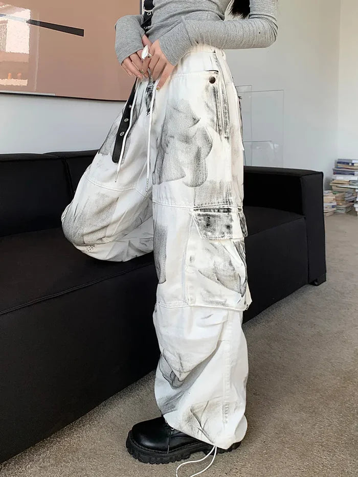 Women's White Baggy Pants