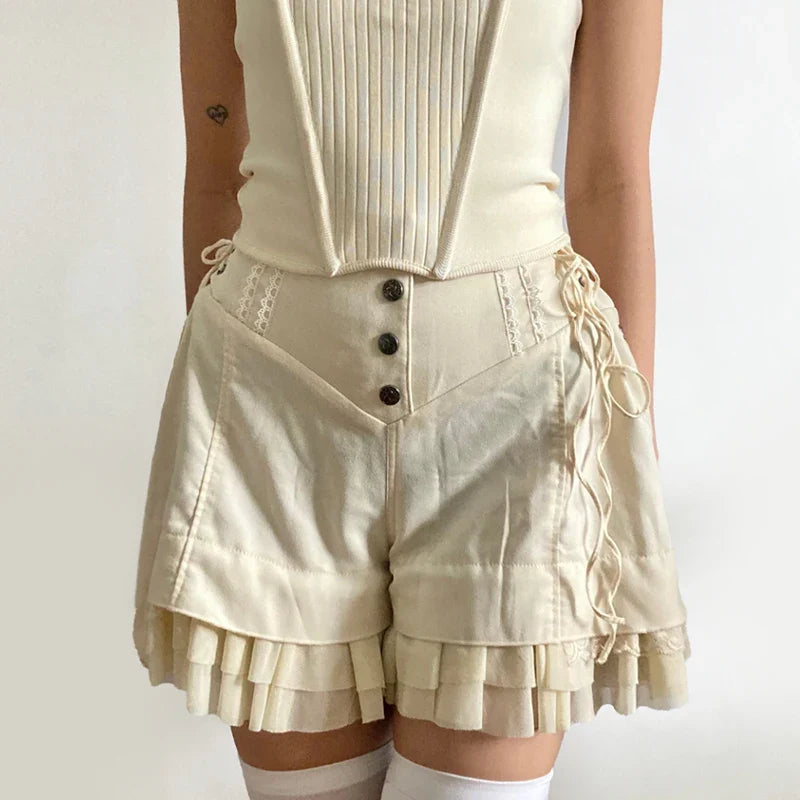 Cream Ruffle Skirt