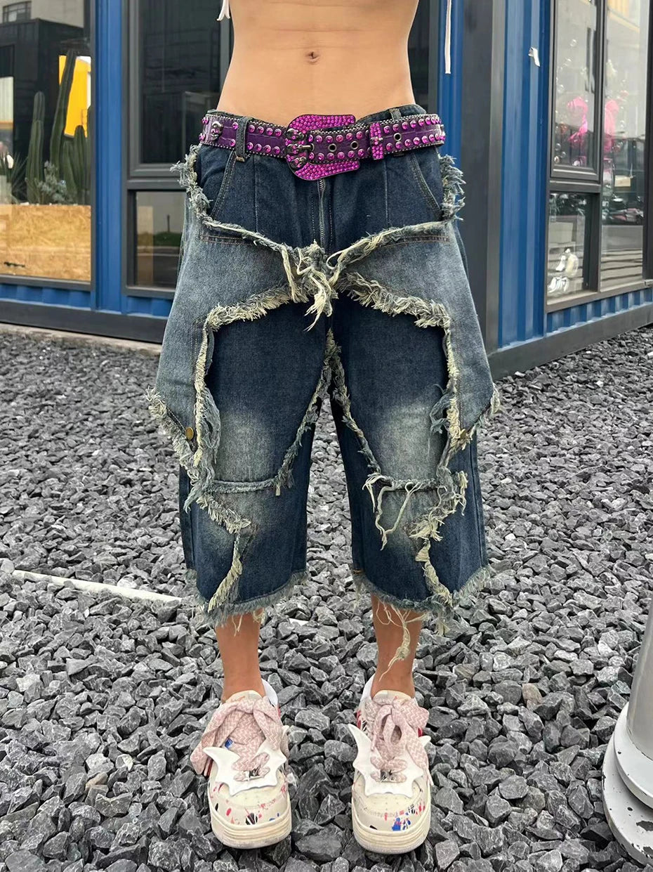 Vintage Tassel Star Denim Shorts