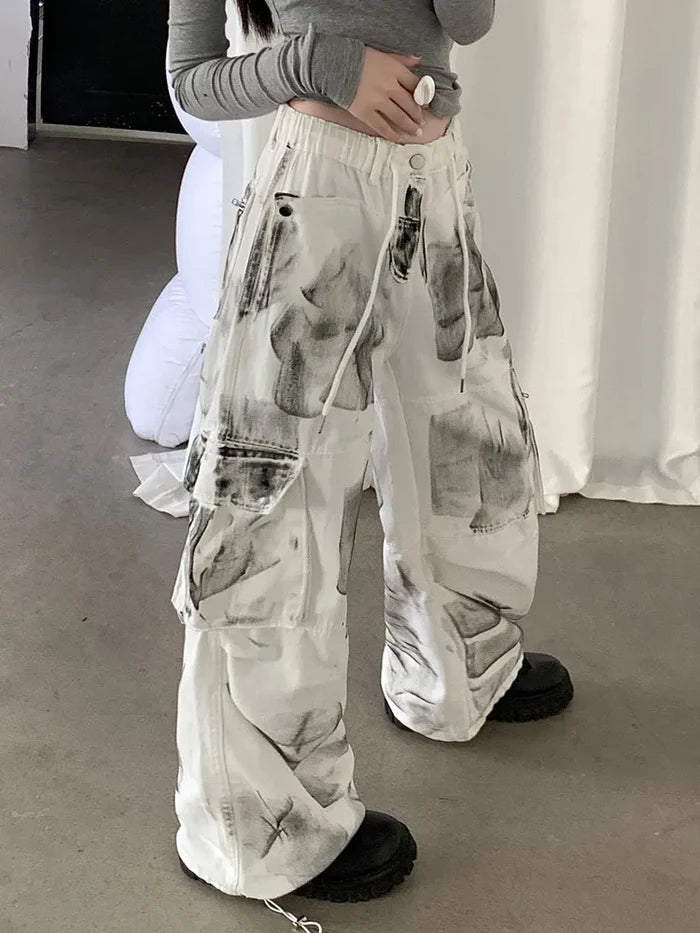 Women's White Baggy Pants