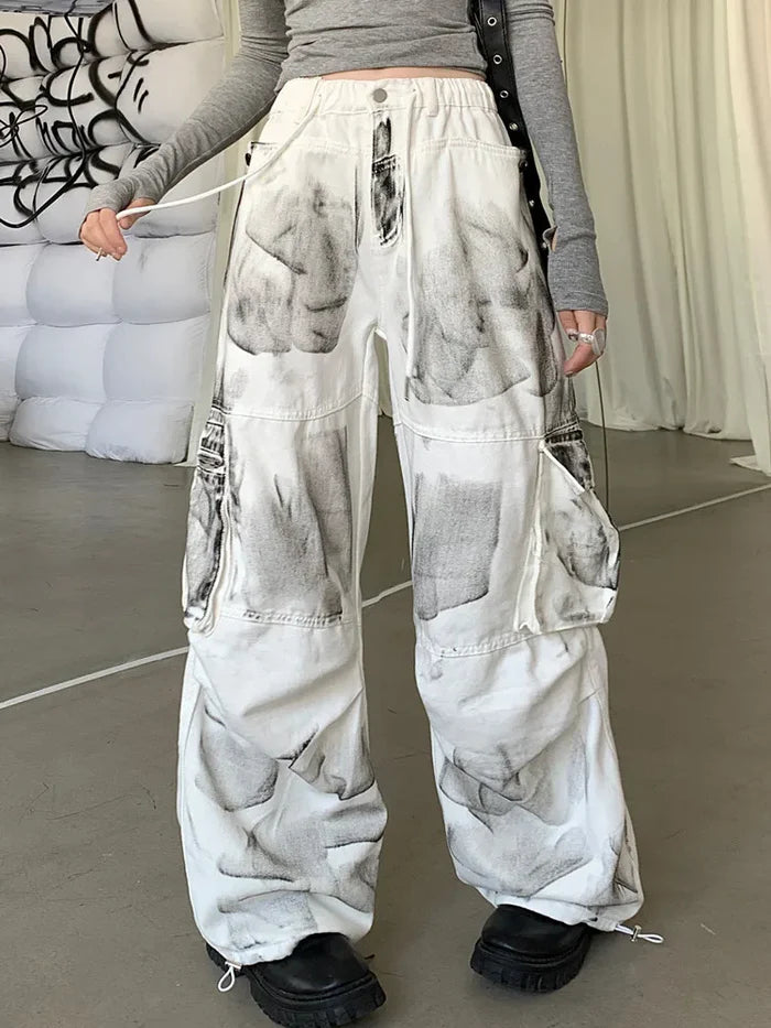 Women's White Baggy Pants