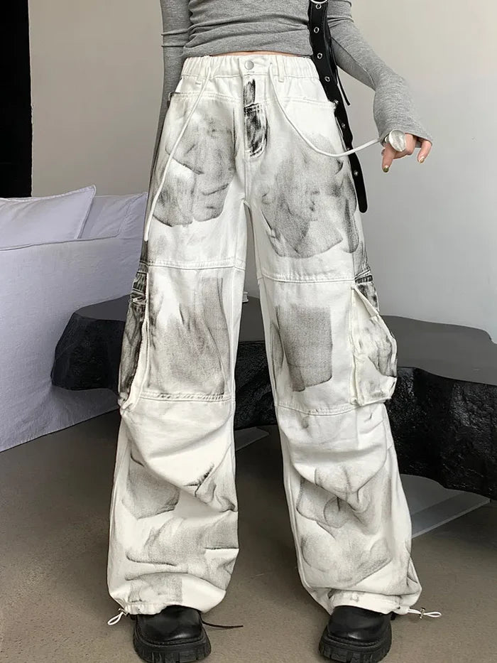 Women's White Baggy Pants