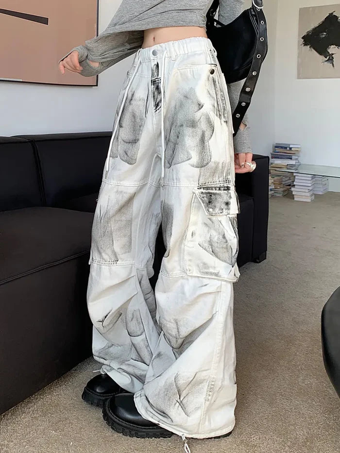 Women's White Baggy Pants