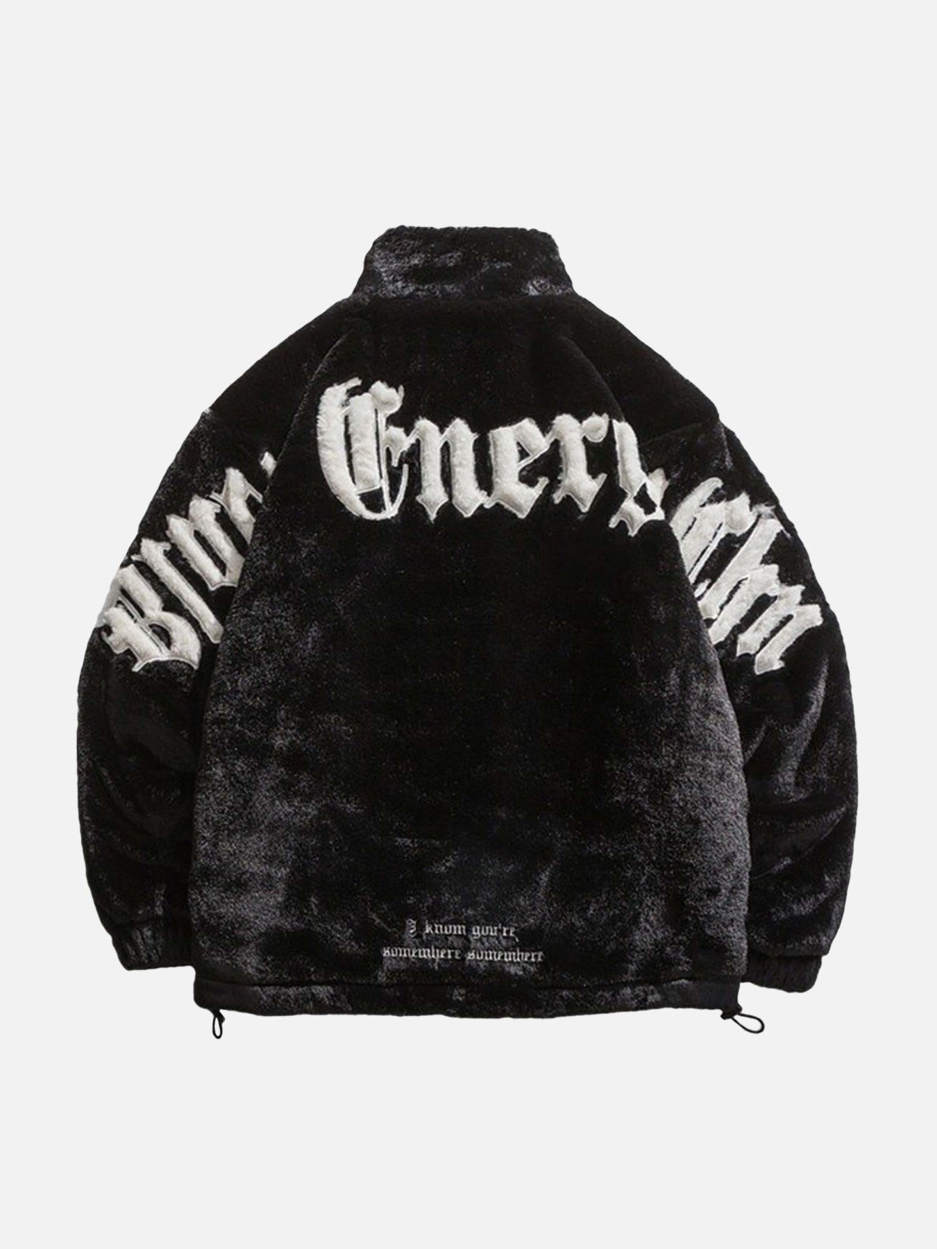 Street Letter Embroidered Plush Jacket
