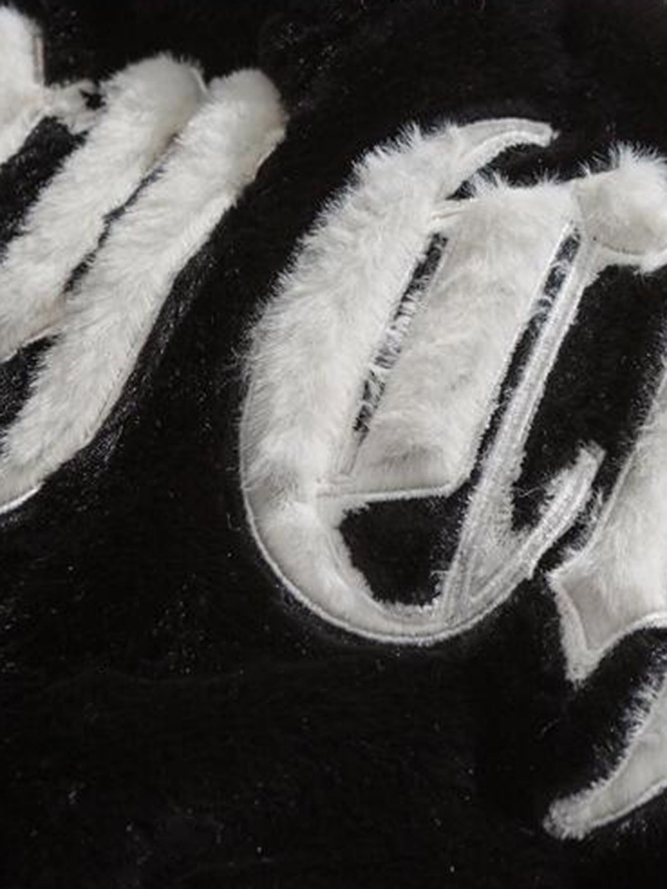 Street Letter Embroidered Plush Jacket