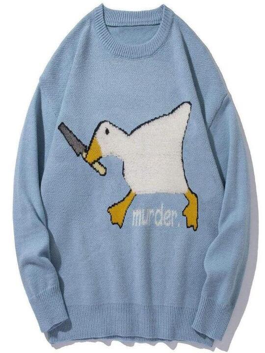 Knitted Sweater Murder Duck, Unisex - UrbanLaws