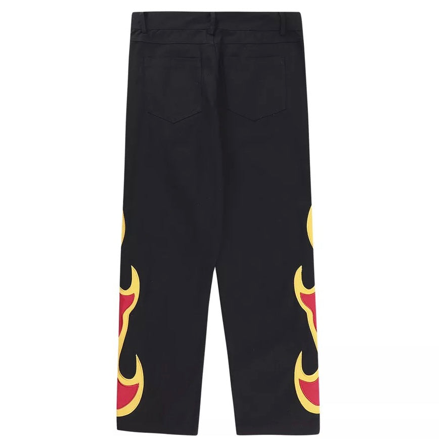 Flame Side Embroidered Pants