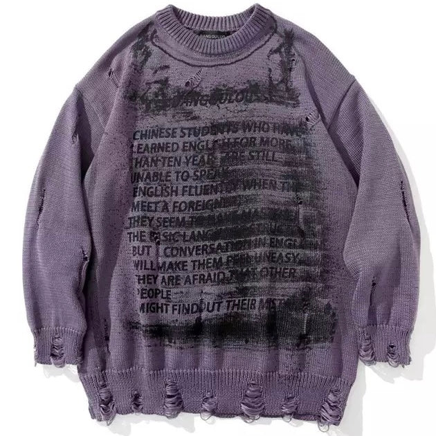 Hidden Words Distressed Sweatshirt