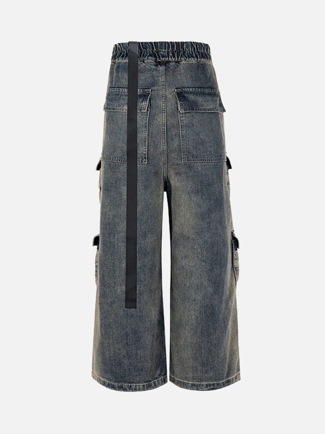 Wide Leg Multi-Pocket Straight Leg Loose Jeans