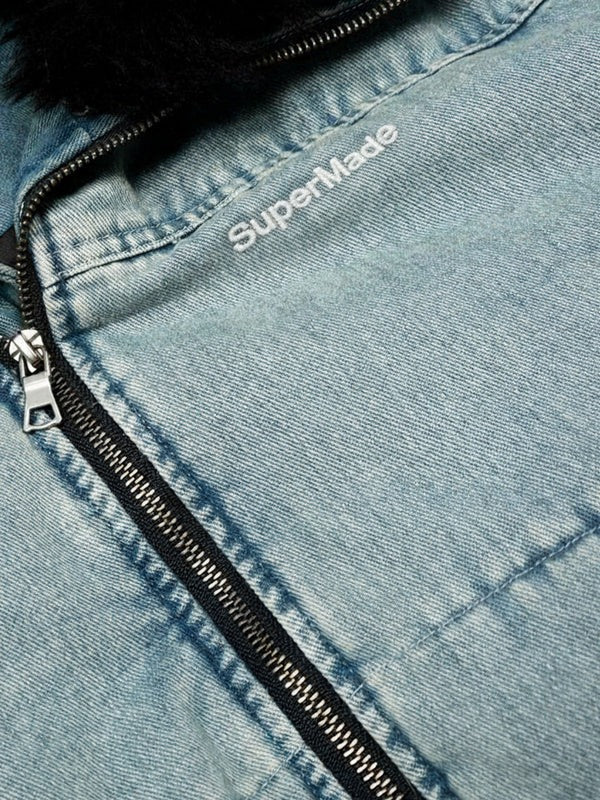Frostwash Denim Bomber