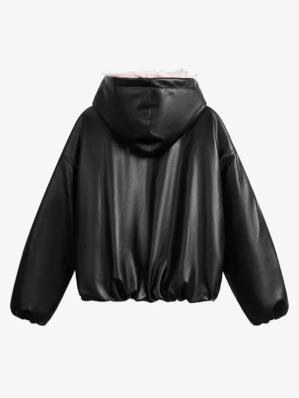 Rosavax Leather Puff Jacket