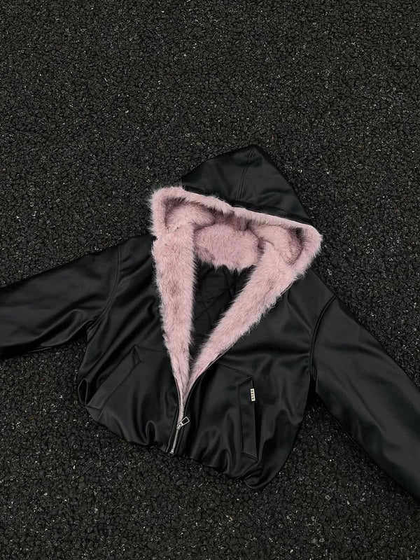 Rosavax Leather Puff Jacket