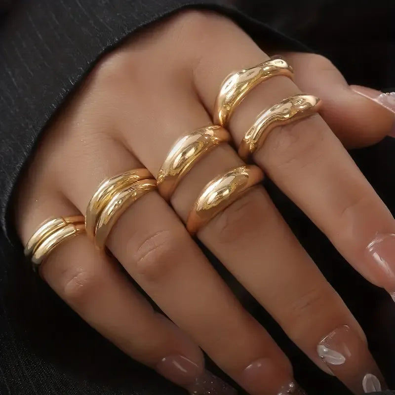 Block Crown Ring Set