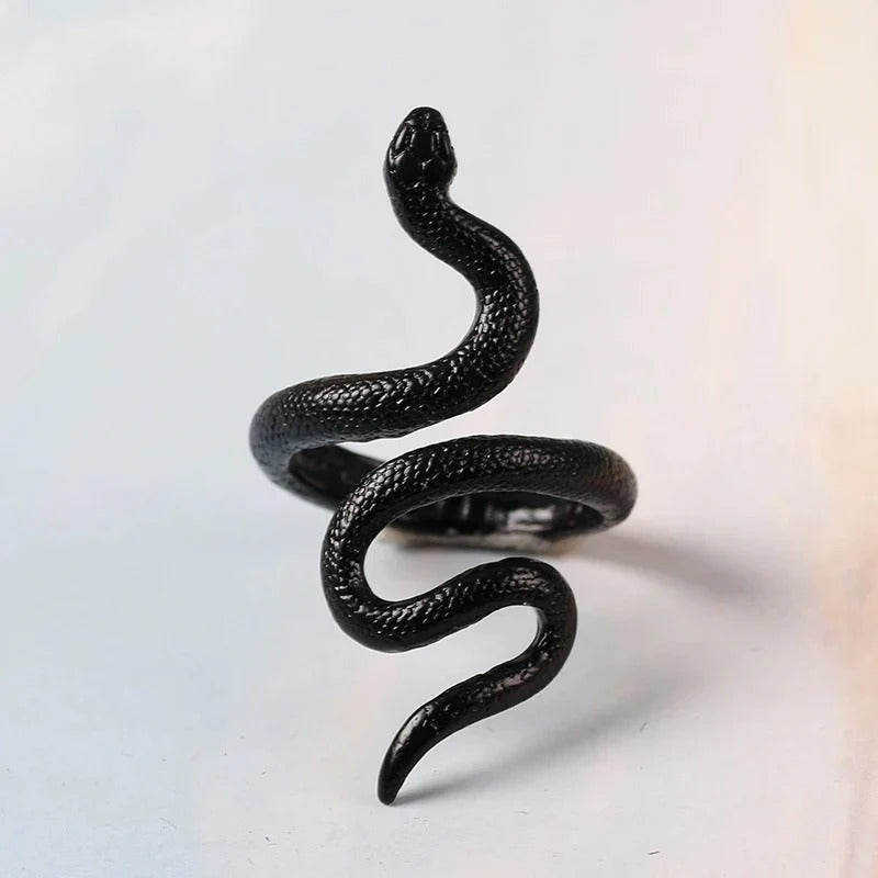 Obsidian Serpent Ring