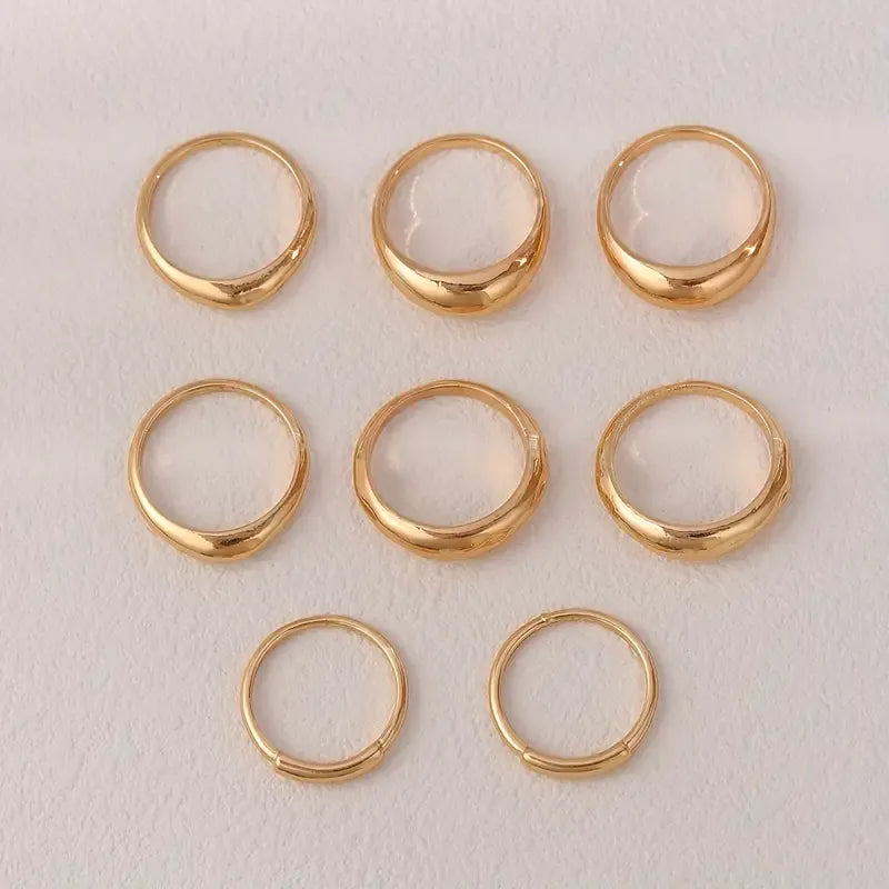 Block Crown Ring Set