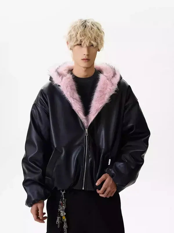 Rosavax Leather Puff Jacket