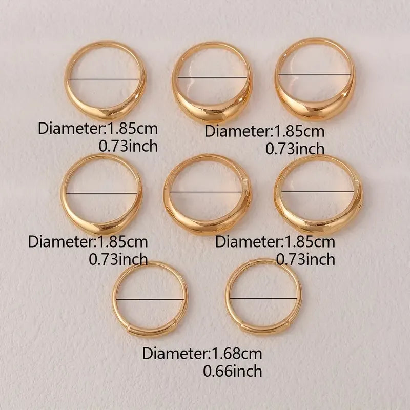 Block Crown Ring Set