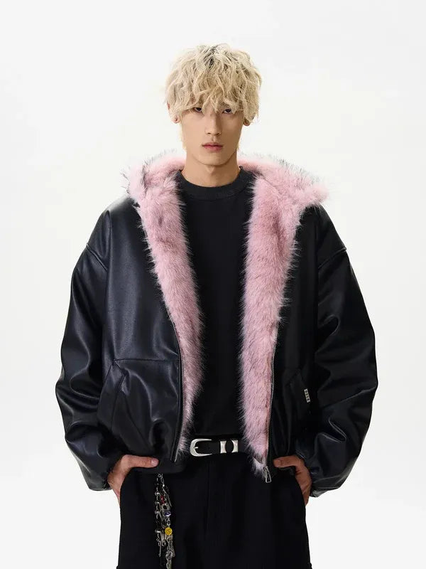Rosavax Leather Puff Jacket