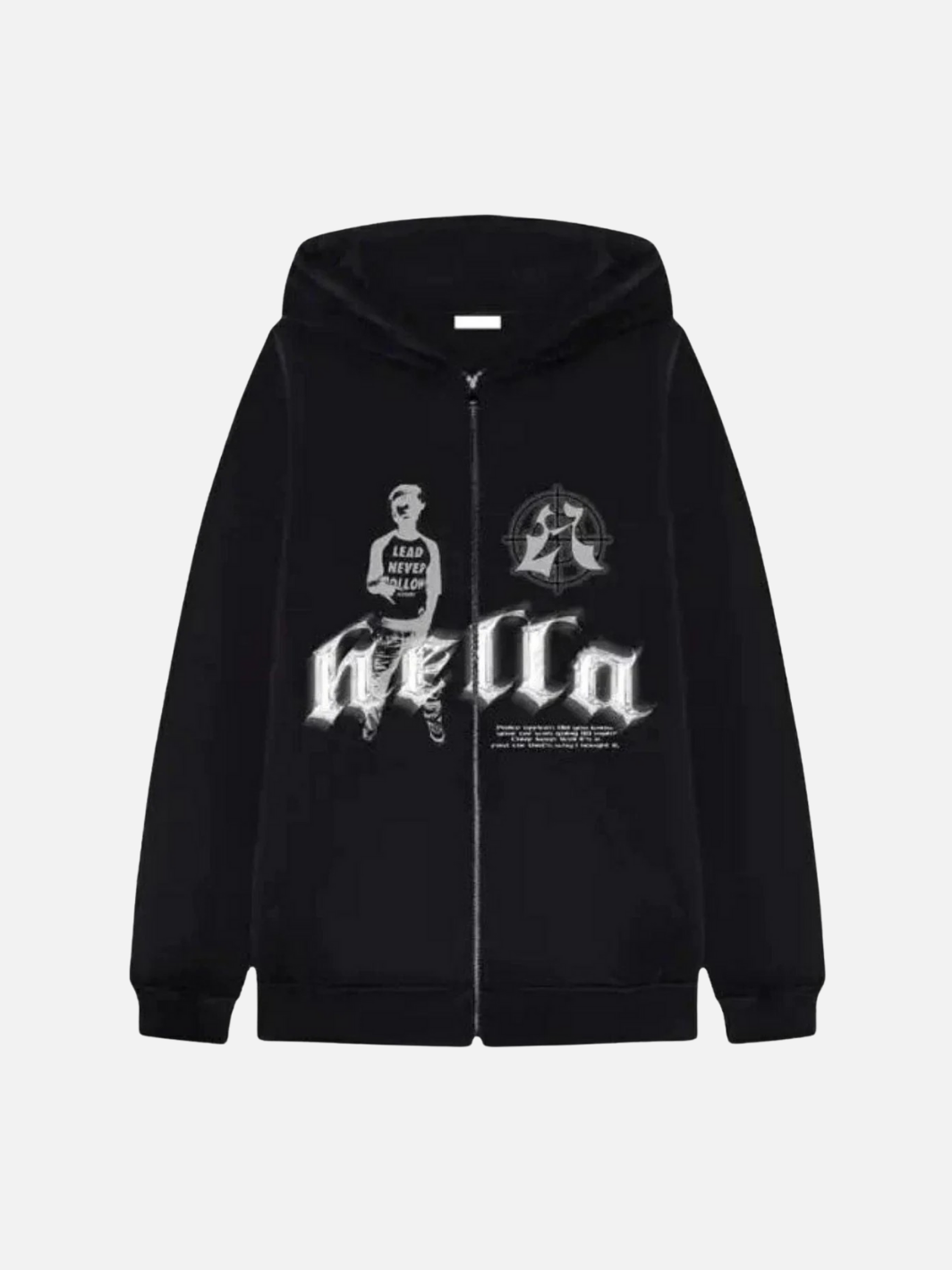 'Hella' Zip Up Hoodie