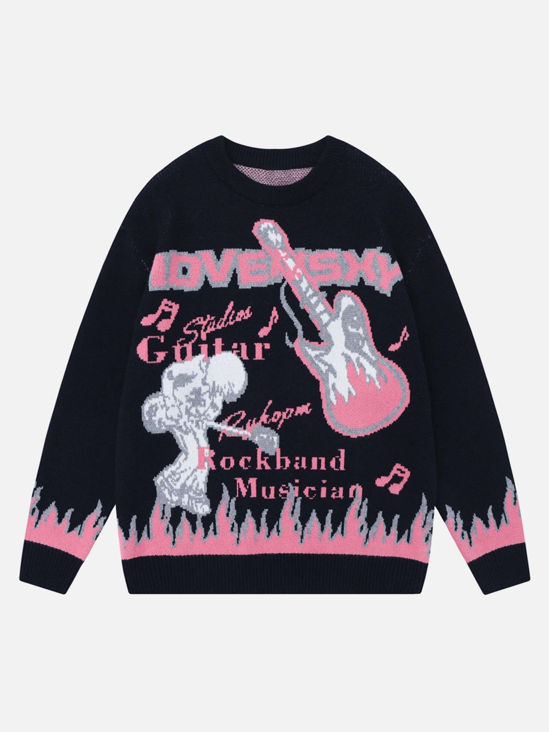 Rock Anime Flame Crew Neck Sweater