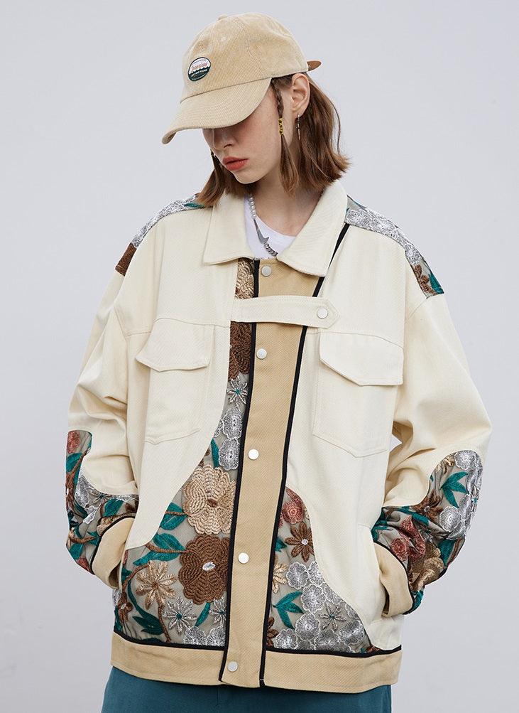 Embroidered Flowers, Unisex Jacket - UrbanLaws