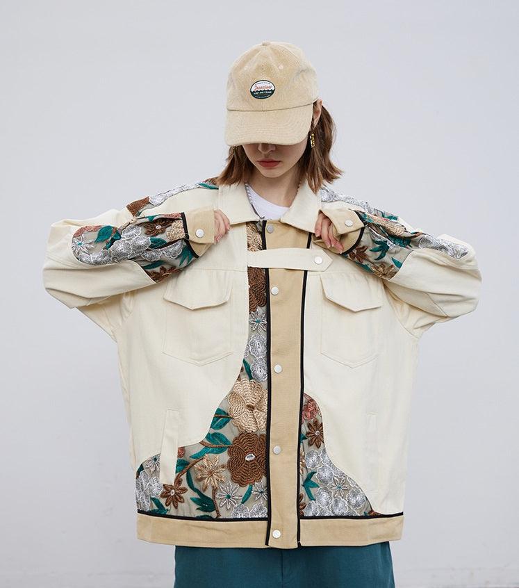 Embroidered Flowers, Unisex Jacket - UrbanLaws