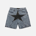 Denim Star Patchwork Shorts - UrbanLaws