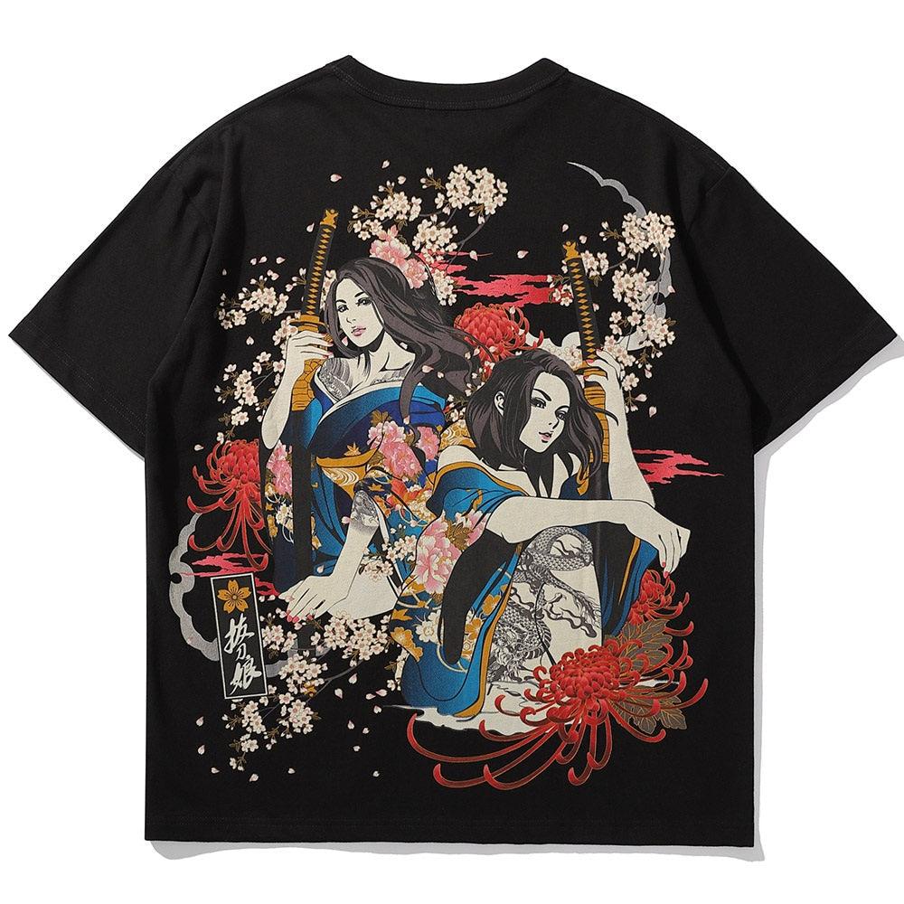 Japanese Geisha - Samurai T-shirt - UrbanLaws