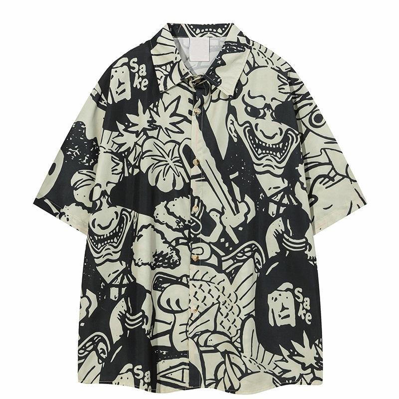 Harajuku Sake Beach Shirt - UrbanLaws