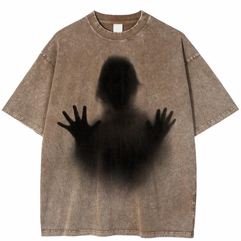 Graphic Shadow Washed Oversized T-shirt - UrbanLaws