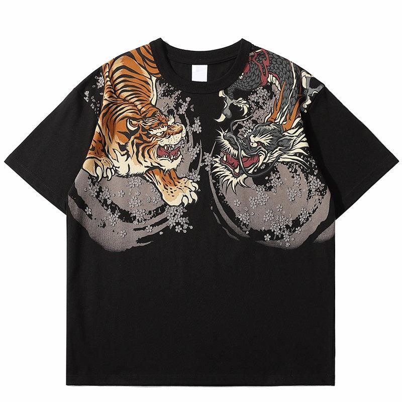 Japanese Dragon - Tiger T-shirt - UrbanLaws