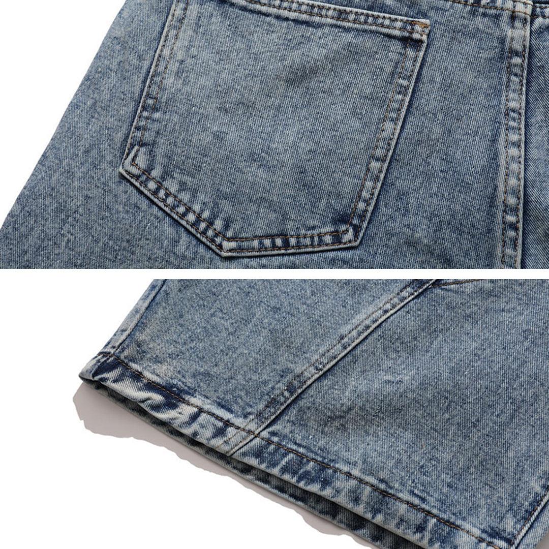 Denim Star Patchwork Shorts - UrbanLaws