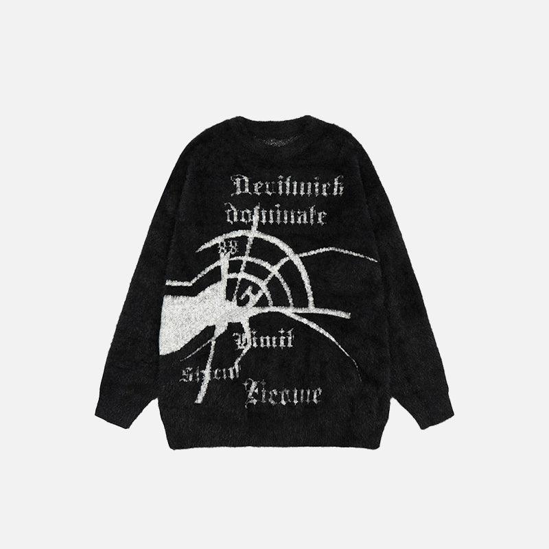 Spider Graphic Knitted Sweater - UrbanLaws