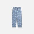 Letter Pattern Light Wash Jeans - UrbanLaws