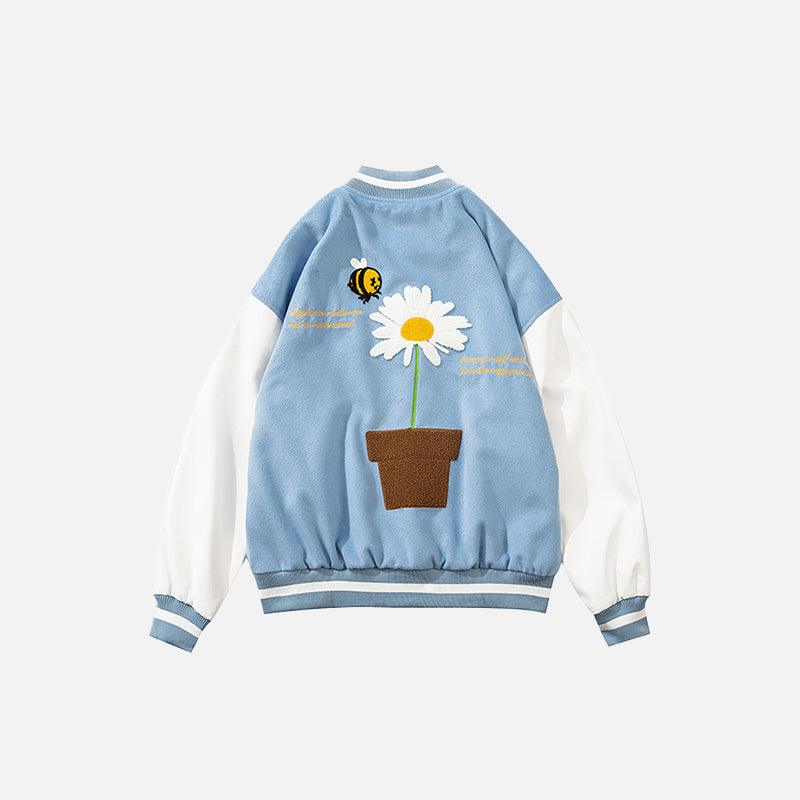 Daisy Flower Varsity Jacket - UrbanLaws