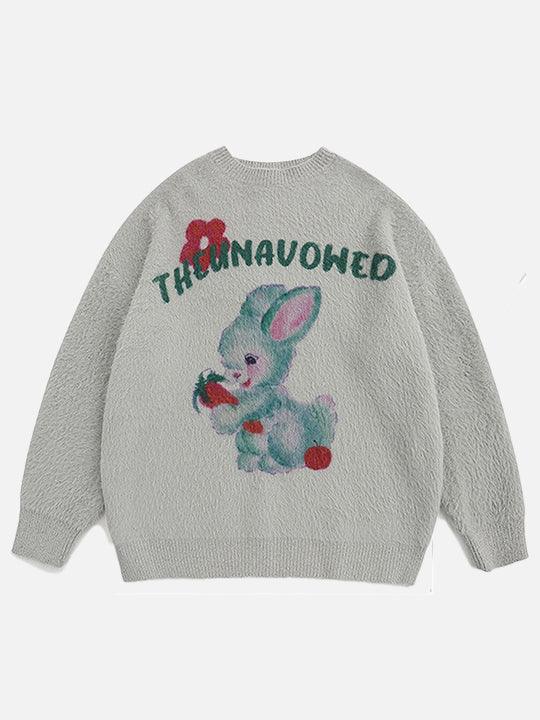 Mink Hair Rabbit Print Sweater - UrbanLaws