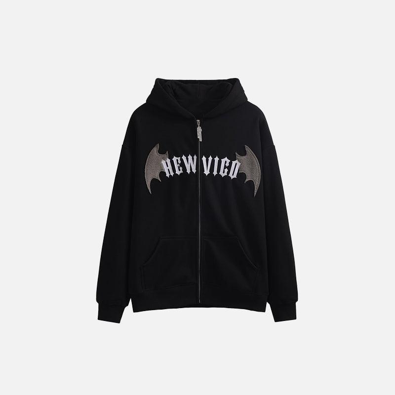 Bat Wings "Hew Vigo" Zip Up Hoodie - UrbanLaws