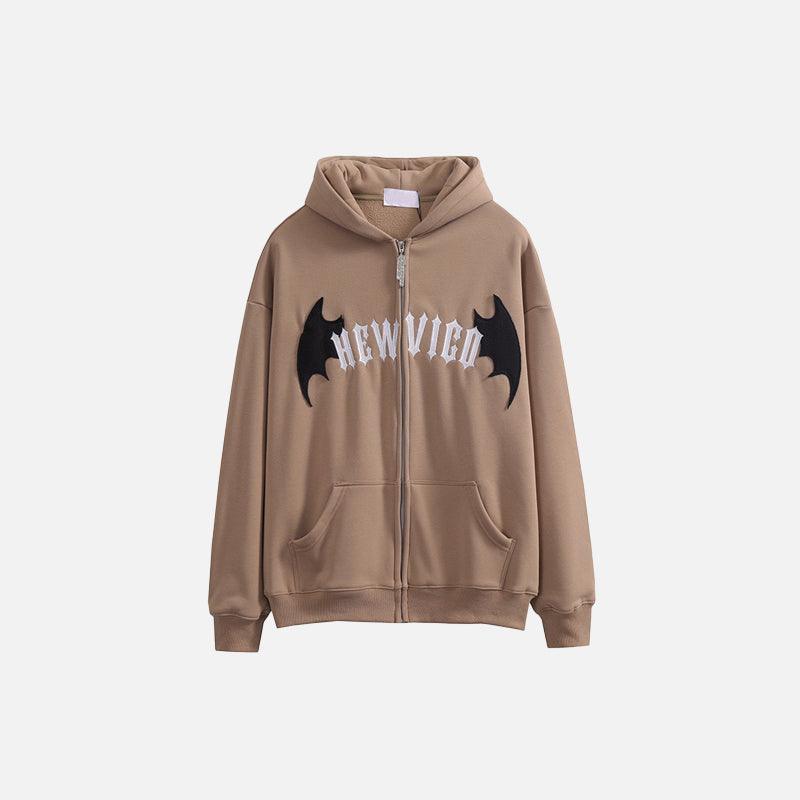 Bat Wings "Hew Vigo" Zip Up Hoodie - UrbanLaws